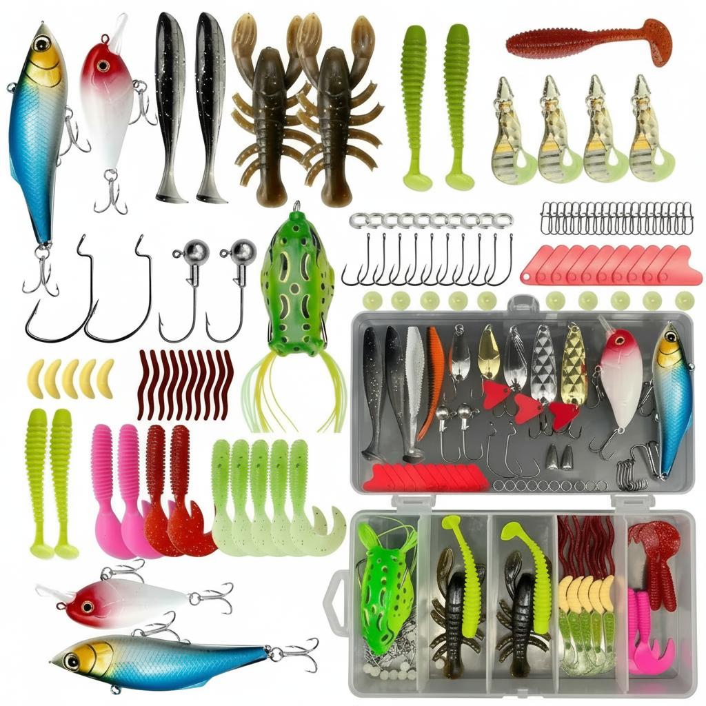 Fishing Lure Jig - 133-delige premium visgerei-doosset, visuitrusting en -apparatuur,