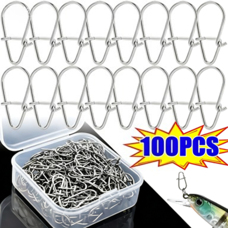 Fishing Lure Accessories - 100PCS Rvs Vissen Snap Hooked Snap
