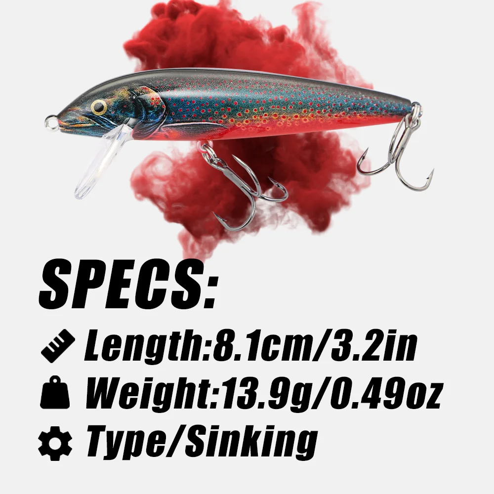 B&U 80mm Sinking Minnow Wobbli - Fishing Lure Jerkbait recensie en prijs